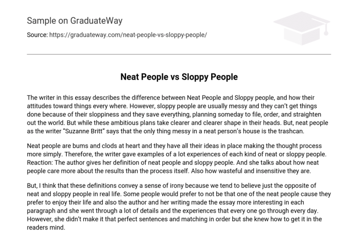 Suzanne britt neat people vs sloppy people