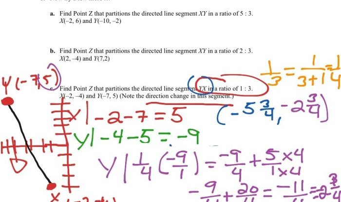 Partitioning line segments worksheet answers