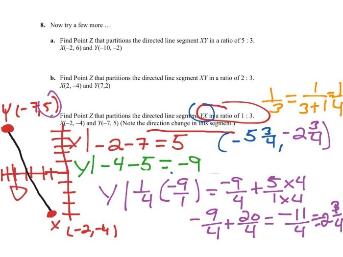 Partitioning line segments worksheet answers